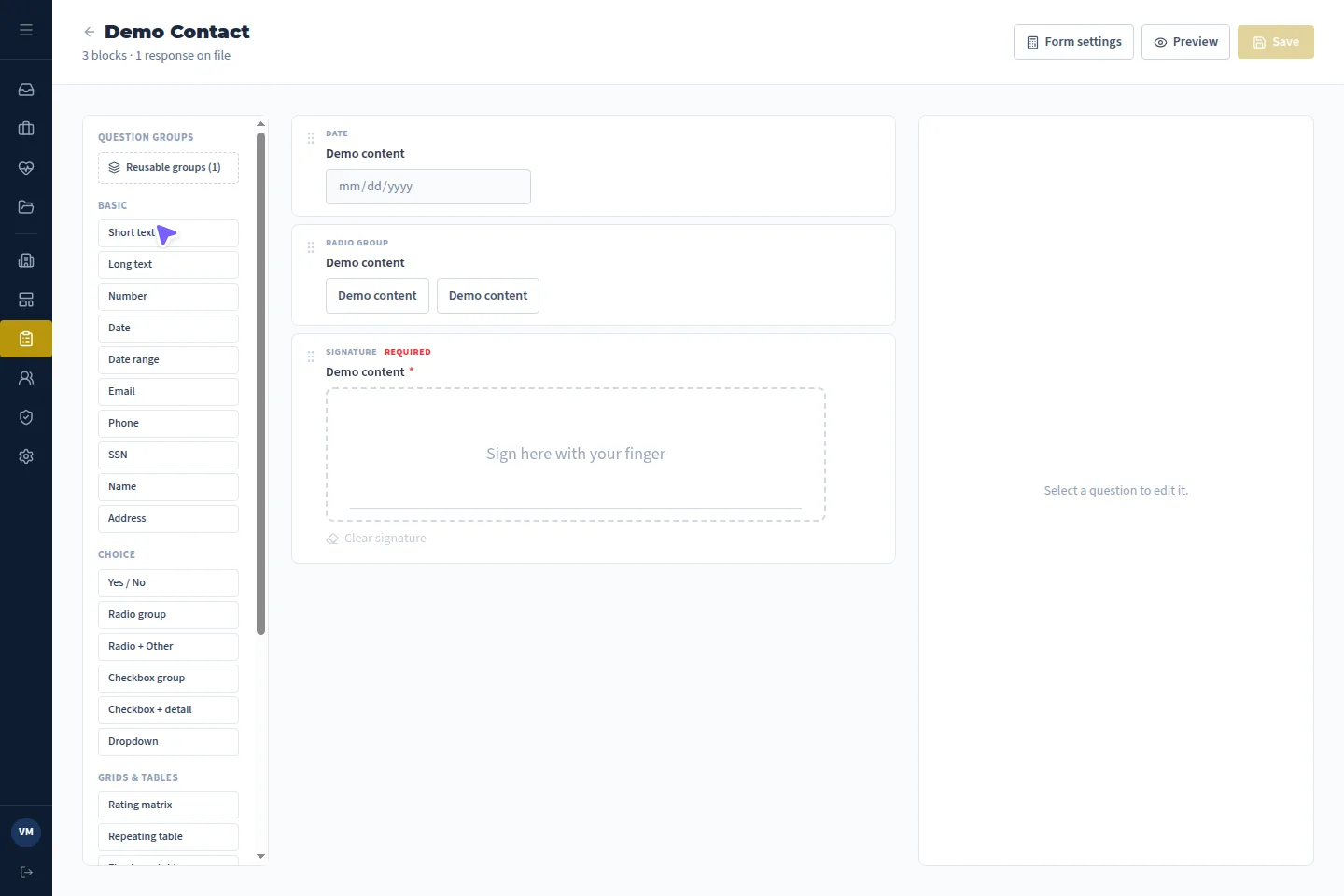 VMx forms library